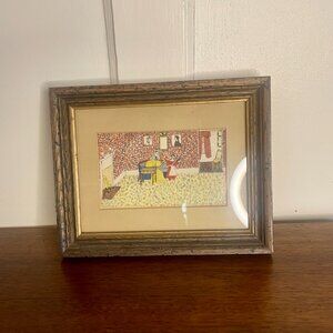 Framed Art Work of 18th Century Family in the Parlor